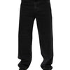 Dolce & Gabbana Black Cotton Logo Men Mid Waist Denim Jeans