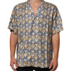 Dolce & Gabbana Cream Cotton Silk Hawaii Scallop Shell Print Shirt