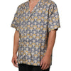 Dolce & Gabbana Cream Cotton Silk Hawaii Scallop Shell Print Shirt