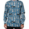 Dolce & Gabbana Blue Jazz Printed Cotton Button Front Shirt