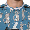 Dolce & Gabbana Blue Jazz Printed Cotton Button Front Shirt