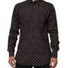 Dolce & Gabbana BrownFloral Collared GOLD Formal Dress Shirt