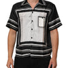 Dolce & Gabbana Black White StripeDot Print Casual Polo Shirt