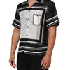 Dolce & Gabbana Black White StripeDot Print Casual Polo Shirt