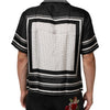 Dolce & Gabbana Black White StripeDot Print Casual Polo Shirt