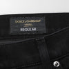 Dolce & Gabbana Black Cotton Regular Denim Men Trouser Jeans