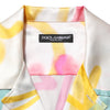Dolce &amp; Gabbana Weißes Seidenhemd mit Hawaii-Graffiti-Print für Herren