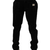 Dolce & Gabbana Black Cotton Slim Fit Denim Trouser Jeans