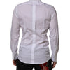 Dolce & Gabbana White Cotton DG Logo Pearl GOLD Formal Shirt