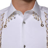 Dolce & Gabbana White Cotton DG Logo Pearl GOLD Formal Shirt