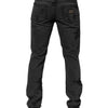 Dolce & Gabbana Black Tattered Skinny Cotton Men Denim Jeans