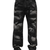 Dolce & Gabbana Black Marbled Effect Straight Men Denim Jeans