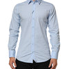 Dolce & Gabbana Light Blue Cotton GOLD Formal Men Dress Shirt