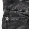 Dolce & Gabbana Black Marbled Effect Straight Men Denim Jeans