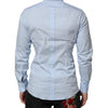 Dolce & Gabbana Light Blue Cotton GOLD Formal Men Dress Shirt