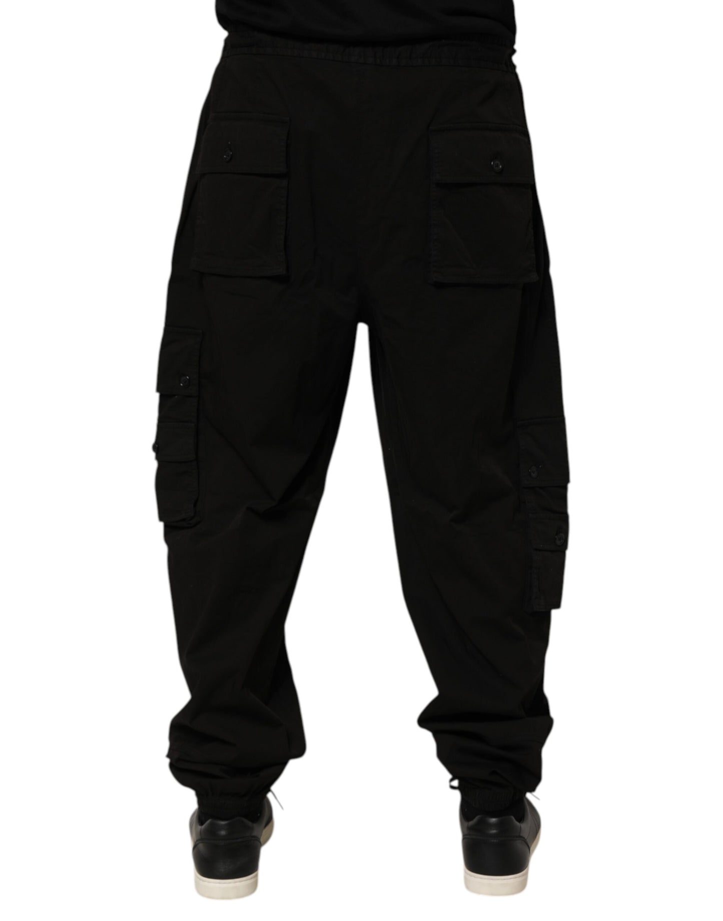 Dolce & Gabbana Black Cotton Cargo Jogger Sweatpants Pants