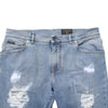 Dolce & Gabbana Blue Tattered Slim Fit Cotton Denim Jeans