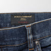 Dolce & Gabbana Dark Blue Washed Running Ripped Denim Jeans