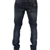 Dolce & Gabbana Dark Blue Washed Running Ripped Denim Jeans