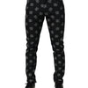Dolce &amp; Gabbana Schwarze DG Monogram Baumwoll-Skinny-Jeans