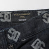 Dolce &amp; Gabbana Schwarze DG Monogram Baumwoll-Skinny-Jeans