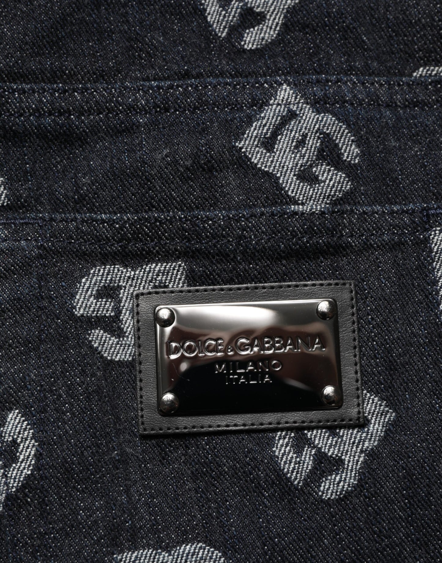 Dolce &amp; Gabbana Schwarze DG Monogram Baumwoll-Skinny-Jeans