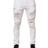 Dolce & Gabbana White Distressed Ripped Denim Trouser Jeans