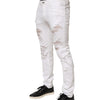 Dolce & Gabbana White Distressed Ripped Denim Trouser Jeans