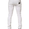 Dolce & Gabbana White Distressed Ripped Denim Trouser Jeans