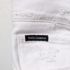 Dolce & Gabbana White Distressed Ripped Denim Trouser Jeans