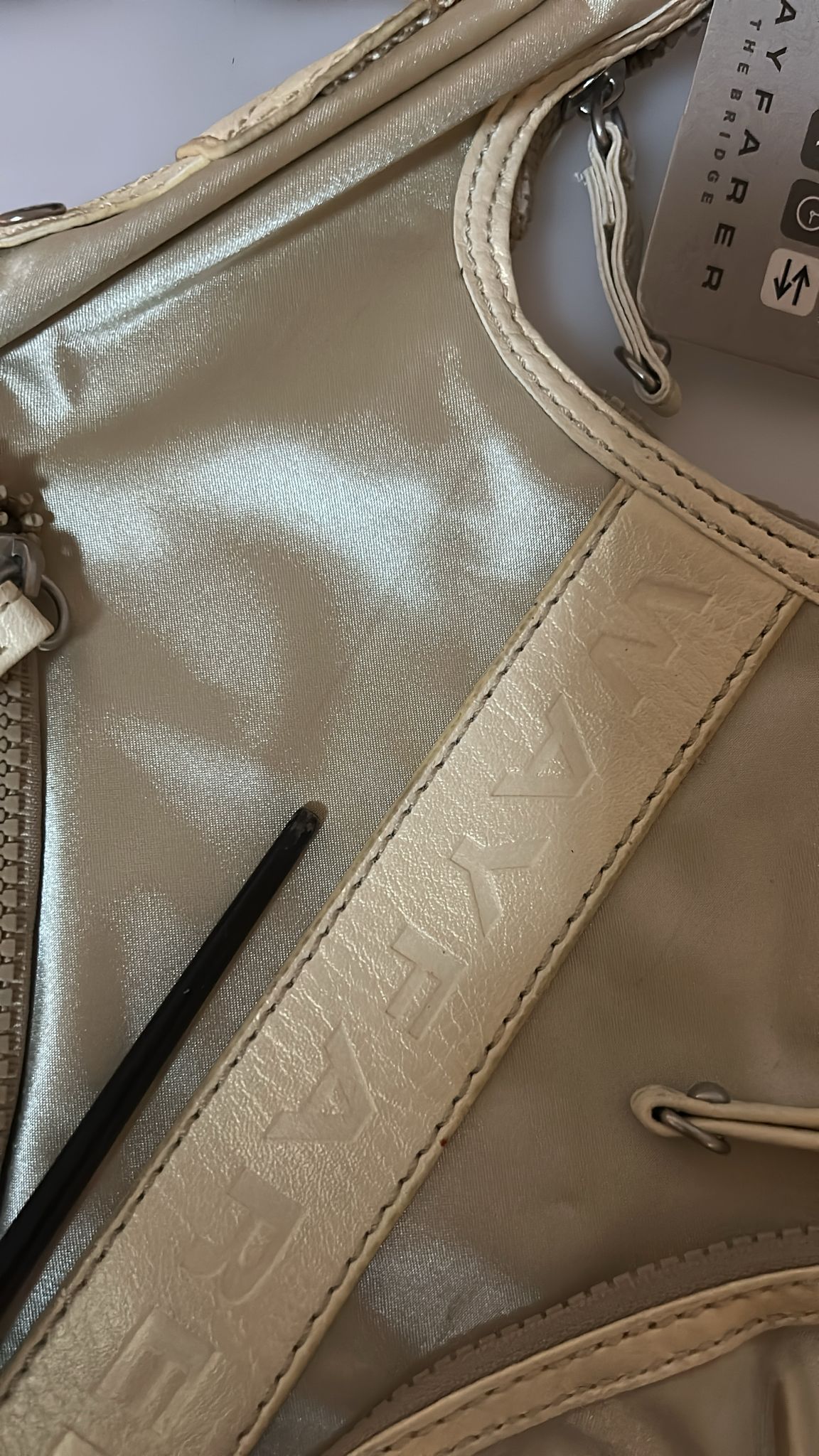 WAYFARER Weiße Schulter-Umhängetasche aus Stoff