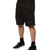 Dolce & Gabbana Black Cotton Tattered Denim Men Bermuda Short
