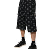Dolce & Gabbana Black Monogram Denim Cargo Men Bermuda Short