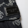 Dolce & Gabbana Black Monogram Denim Cargo Men Bermuda Short