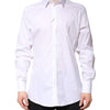 Dolce & Gabbana White Cotton Collared GOLD FormalDress Shirt