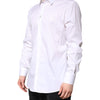 Dolce & Gabbana White Cotton Collared GOLD FormalDress Shirt