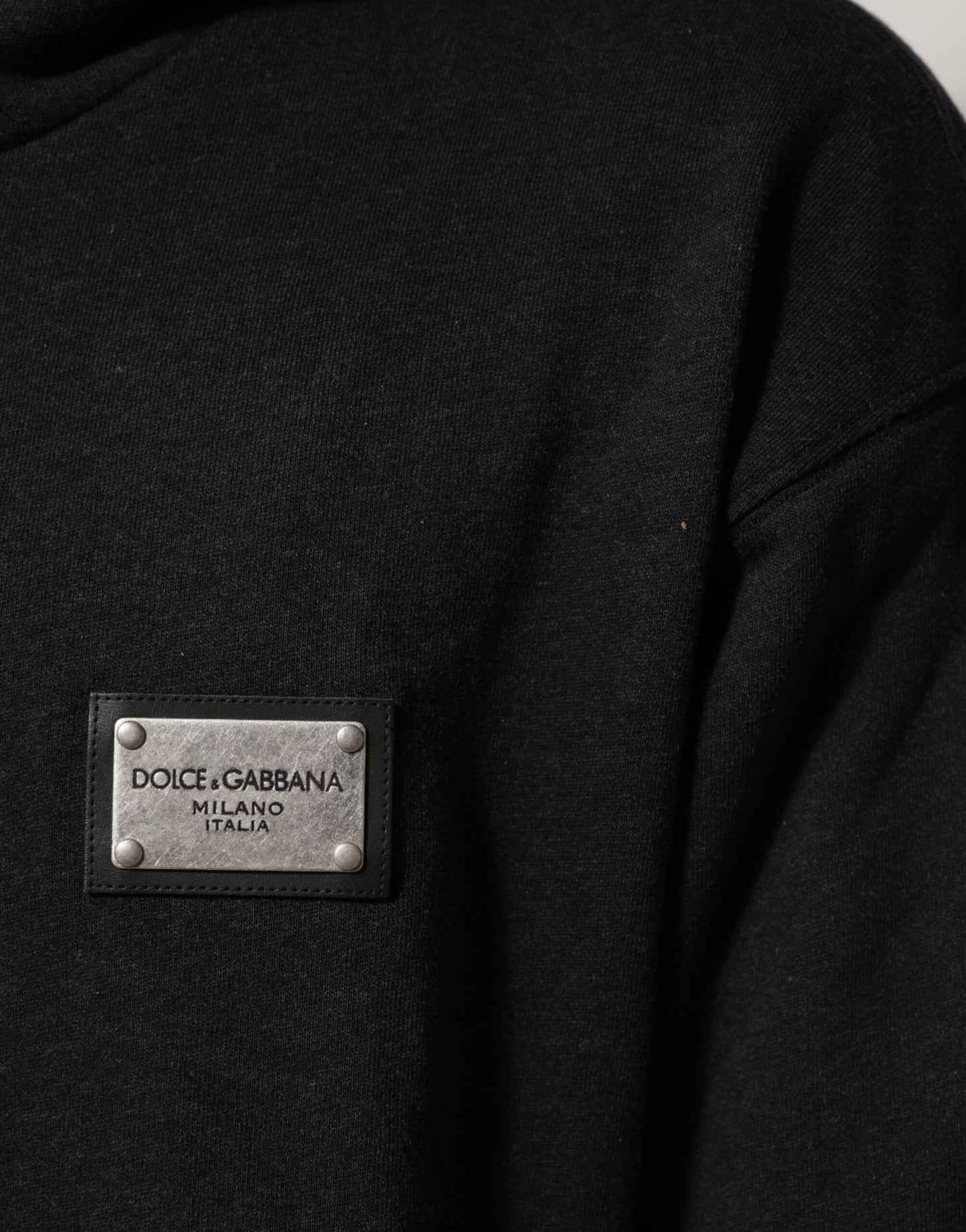 Dolce &amp; Gabbana Kapuzenpullover mit schwarzem Logo und durchgehendem Reißverschluss