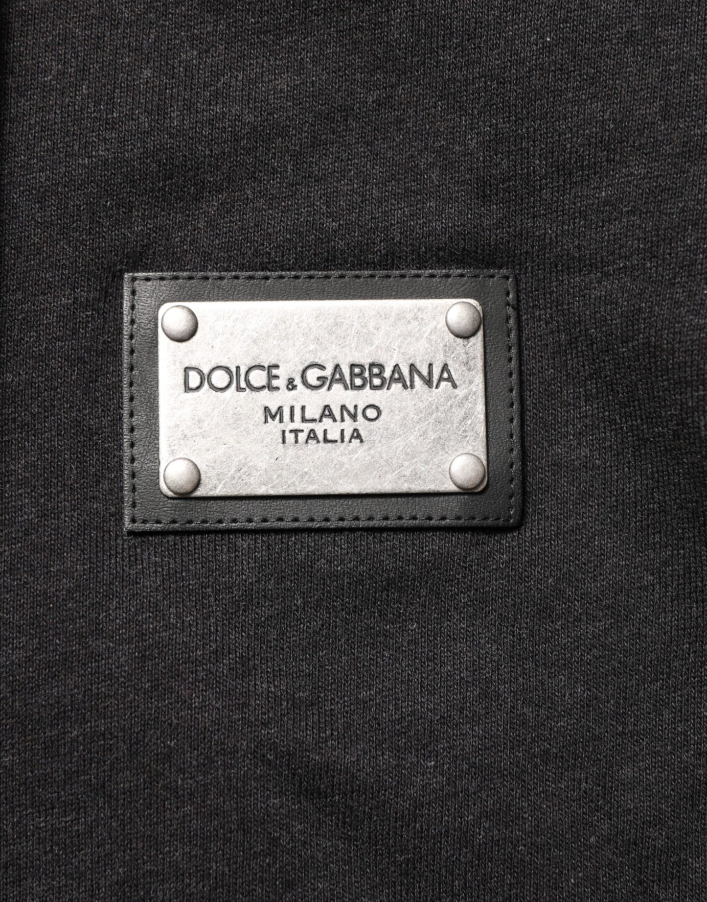 Dolce &amp; Gabbana Kapuzenpullover mit schwarzem Logo und durchgehendem Reißverschluss