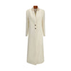 Di Stavnitser White Fleece Wool Coat