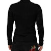 Dolce &amp; Gabbana Schwarzer Rollkragenpullover aus Viskose