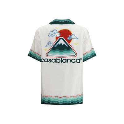 Casablanca White Silk Pattern Shirt