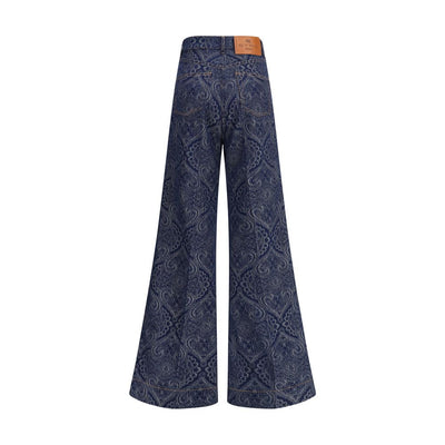 Etro Blue Cotton Flared Jeans