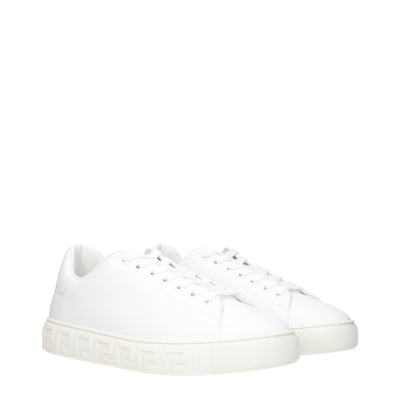 Versace White Leather Low Top Sneakers