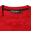 Dolce & Gabbana Red Logo Eye Print Cotton Short Sleeve T-shirt
