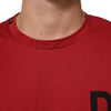 Dolce & Gabbana Red Logo Print Cotton Short Sleeve T-shirt