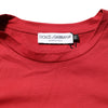 Dolce & Gabbana Red Logo Print Cotton Short Sleeve T-shirt