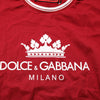 Dolce & Gabbana Maroon LogoCrown Cotton Half Sleeve T-shirt