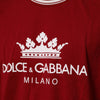 Dolce & Gabbana Maroon LogoCrown Cotton Half Sleeve T-shirt