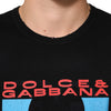 Dolce & Gabbana Black Musical Print Cotton Crew Neck T-shirt