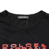 Dolce & Gabbana Black Musical Print Cotton Crew Neck T-shirt